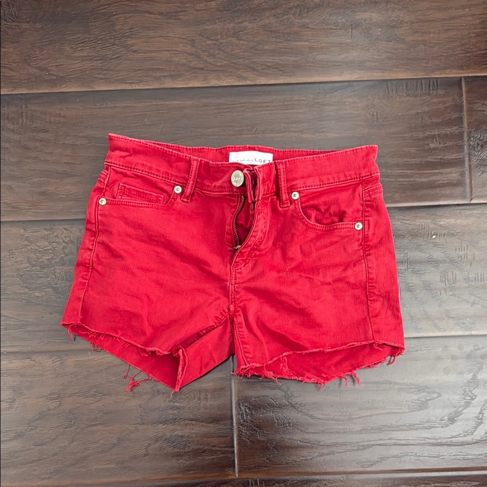 Red Denim Women's Shorts